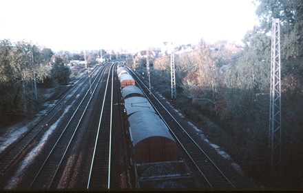 An dieser Stelle wird der S-Bahnhof Ginnheim entstehen. Das Abstellgleis das gerne für die Zuckerrübentransportwagen genutzt wurde war noch nutzbar. Güterverkehr 1974