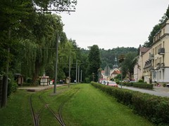 ....Einfahrt in die Kuppelendstelle Kurpark Bad Schandau