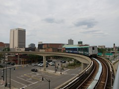 Blick von der Station Renaisance Center Richtung Bricktown