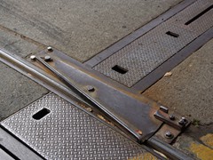 Diese Gleissperre soll vermeiden, dass Wagen selbstständig auf die Strecke rollen...