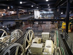 Im Cable Car Museum ein Blick auf die seilanlage der 4 Linien