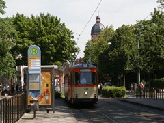 Die Haltestelle Gautor ist oben am Berg gelegen