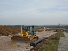 Planierraupe im Einsatz.