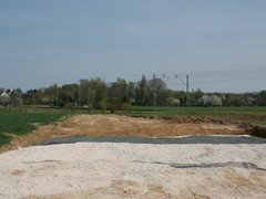 Hier sind gut die Schichten des Unterbaus zu erkennen.