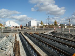 Am Riedbergkreisel klafft noch eine Lücke im Gleis