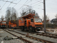 Der Oberleitungsbau hatte einiges zu tun