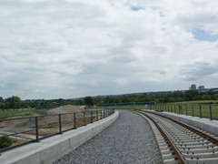 Blick von der nun geschotterten Brücke Richtung Kalbach.
