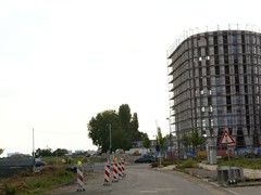 Das markante Bürohaus am Riedbergkreisel
