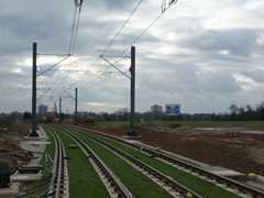 Die Strecke den Riedberg hinab nach Niederursel ist fast fertiggestellt