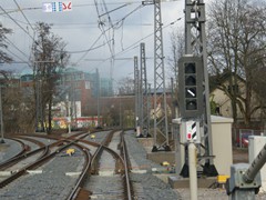 Das Signal Richtung Norden steht auf "Fahrt"