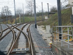 Los geht es über den neuen Abzweig.