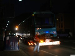 U-4 Wagen 525 auf dem Weg zu Bombardier um die Kupplungsfähigkeit mit den U-5 Wagen herzustellen