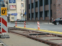 Mit nur 0,5 kmh darf die Weiche befahren werden.