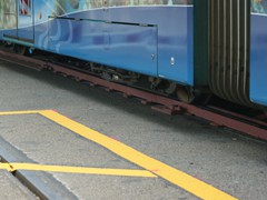 Details einer Überfahrt der Weiche mit S-Wagen 232