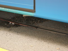 Details einer Überfahrt der Weiche mit S-Wagen 232