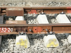 Der Übergang vom Streckengleis zur Weiche.