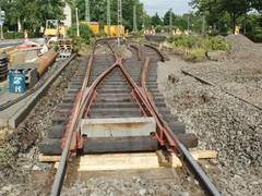 Der südliche Gleiswechsel sucht Anschluss.