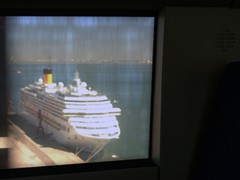 ....die einen Blick auf Kreuzfahrtschiffe ermöglicht.