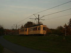 Rückfahrt zum Böllenfalltor in derAbenddämmerung