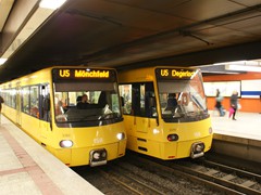 Begegnung der U5 am Hauptbahnhof