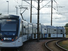 Der Gleisbogen vor der Station Ingliston P&R