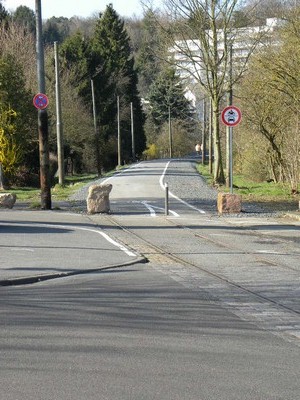 Der Beginn des Radweges auf der ehm. Trasse der Berger Bahn