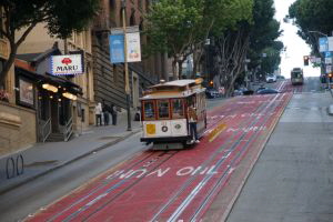 Cable Car in San Francisco in der Powell Street