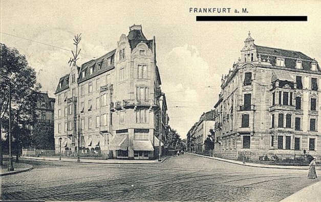 Historische Ansicht aus der Straßenkreuzung Eschersheimer Landstraße