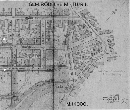 Auf diesem Plan ist die Situation vor dem Durchbruch Reichsburg - Radilostraße zu sehen