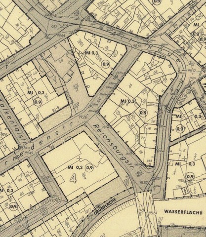 Plan Rödelheim mit dem Streckenverlauf durch Alt Rödelheim