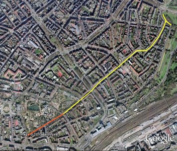 Luftbild des Streckenverlaufs