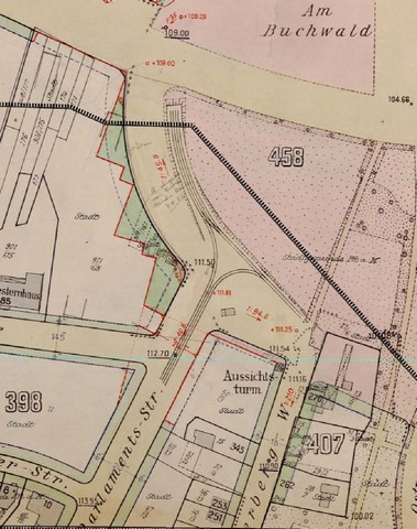 Ausschnitt aus dem Fluchtlinienplan F-1205 vom 25.11.1929