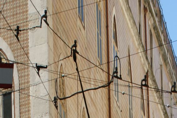 Fahrtraht für Rollenstromabnehmer, Stangenstromabnehmer