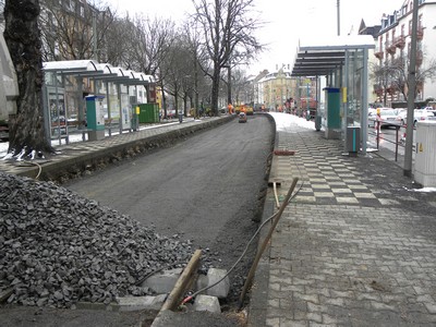 Grundhafte Erneuerung der Gleise in der Wittelsbacherallee 2010
