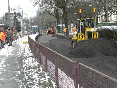 Grundhafte Erneuerung der Gleise in der Wittelsbacherallee 2010